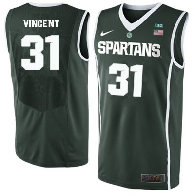 Men Jay Vincent Michigan State Spartans #31 Nike NCAA Green Authentic College Stitched Basketball Jersey EN50J26WW